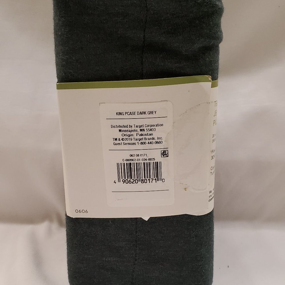 New King Dark Gray Jersey Pillowcase Set
